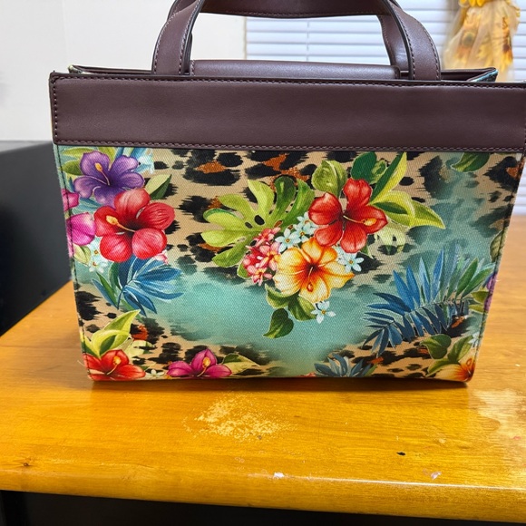 Guess Multicolor Floral and Leopard Tote - Picture 2 of 8
